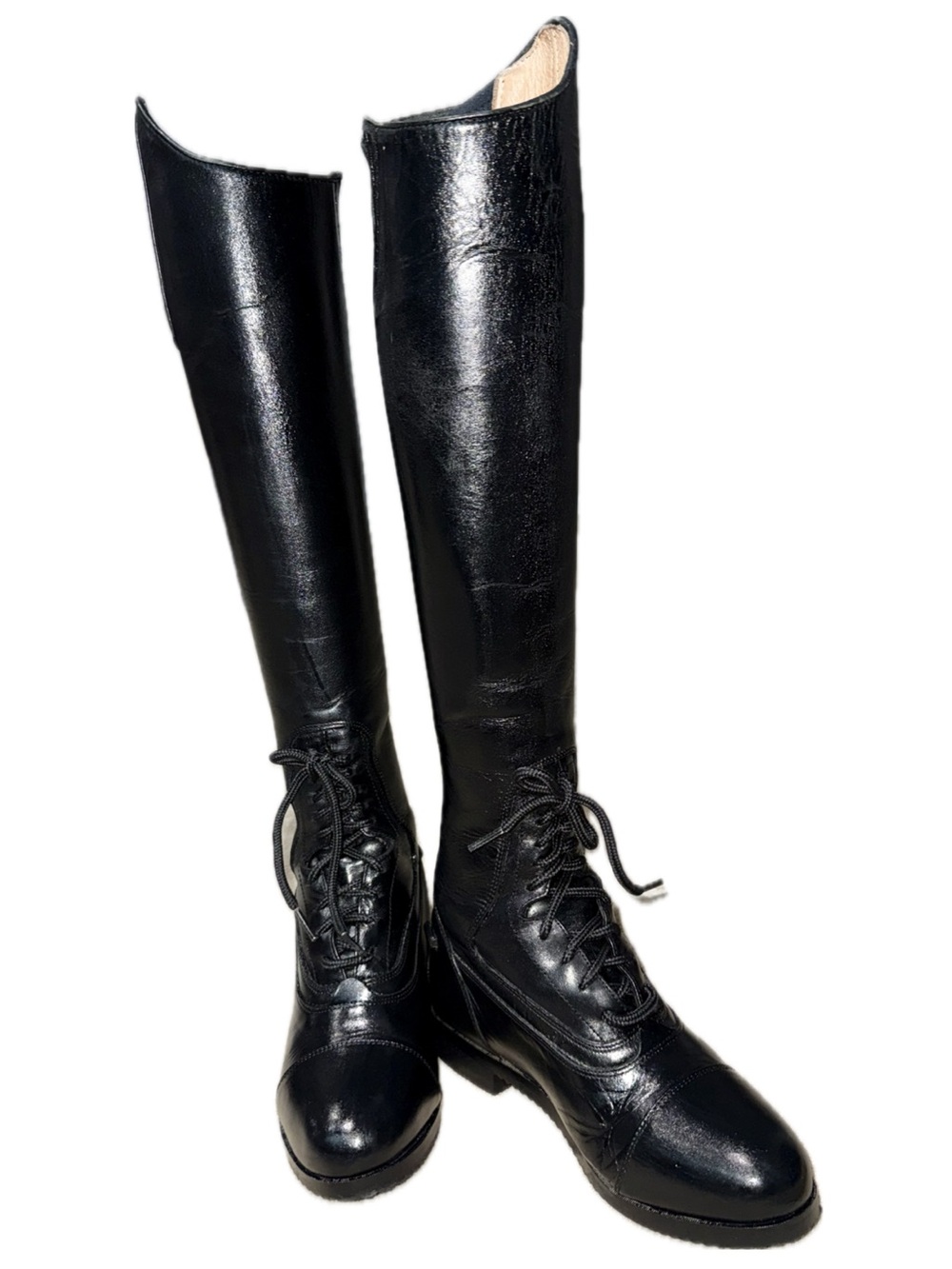 TREDSTEP DONATELLO Tall Black Leather Field Equestrian Riding Knee Boots | Sz 7